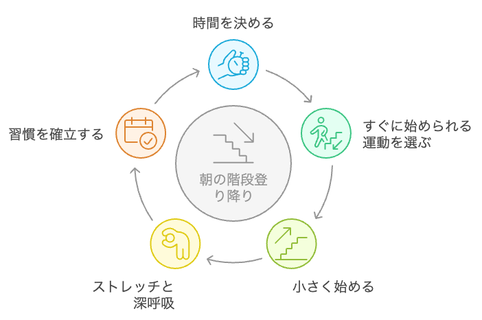 朝の階段登り降り習慣サイクル