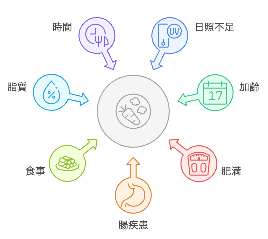 ビタミンDの摂取に影響を与える要因
