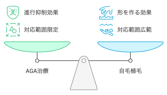 AGA治療と自毛植毛の役割と違い