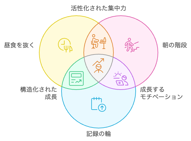 意志でなく仕組みで続けるサイクルの図