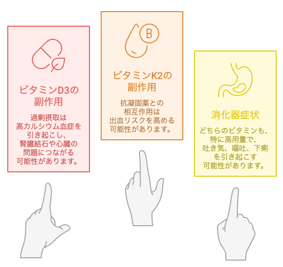 ビタミンD3とK2の摂取における副作用を理解する